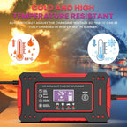 Smart 12V Car Battery Charger – EU Plug Motorcycle Battery Maintainer with LCD Display for Lead-Acid Batteries