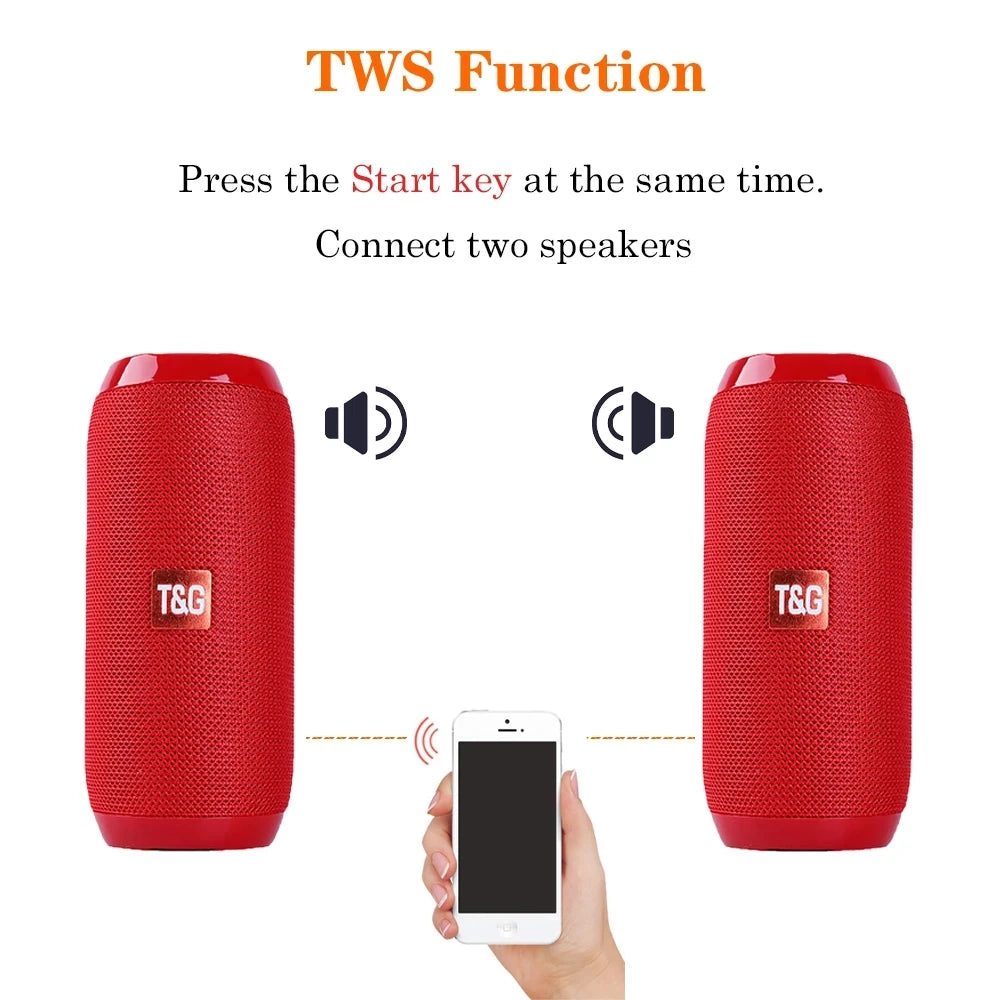 Portable Bluetooth Speaker with Powerful Bass – Wireless Stereo Sound, FM Radio, Hands-Free Calls