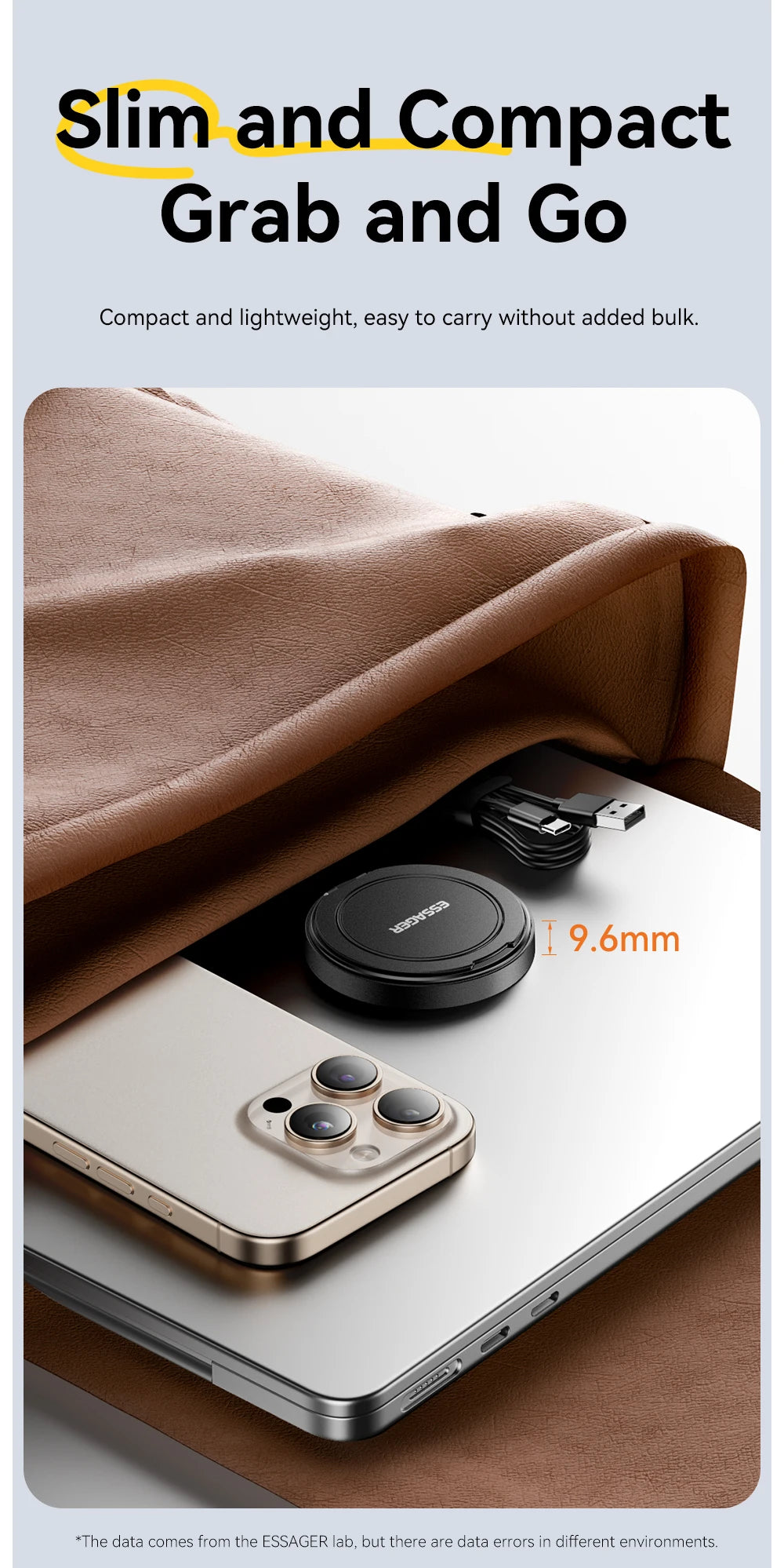 Essager Magnetic Wireless Charger with Holder – 15W Fast Charging for iPhone 17/16/15/14 Pro Max