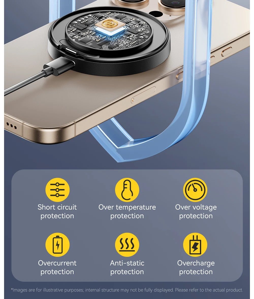 Essager Magnetic Wireless Charger with Holder – 15W Fast Charging for iPhone 17/16/15/14 Pro Max