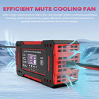Smart 12V Car Battery Charger – EU Plug Motorcycle Battery Maintainer with LCD Display for Lead-Acid Batteries