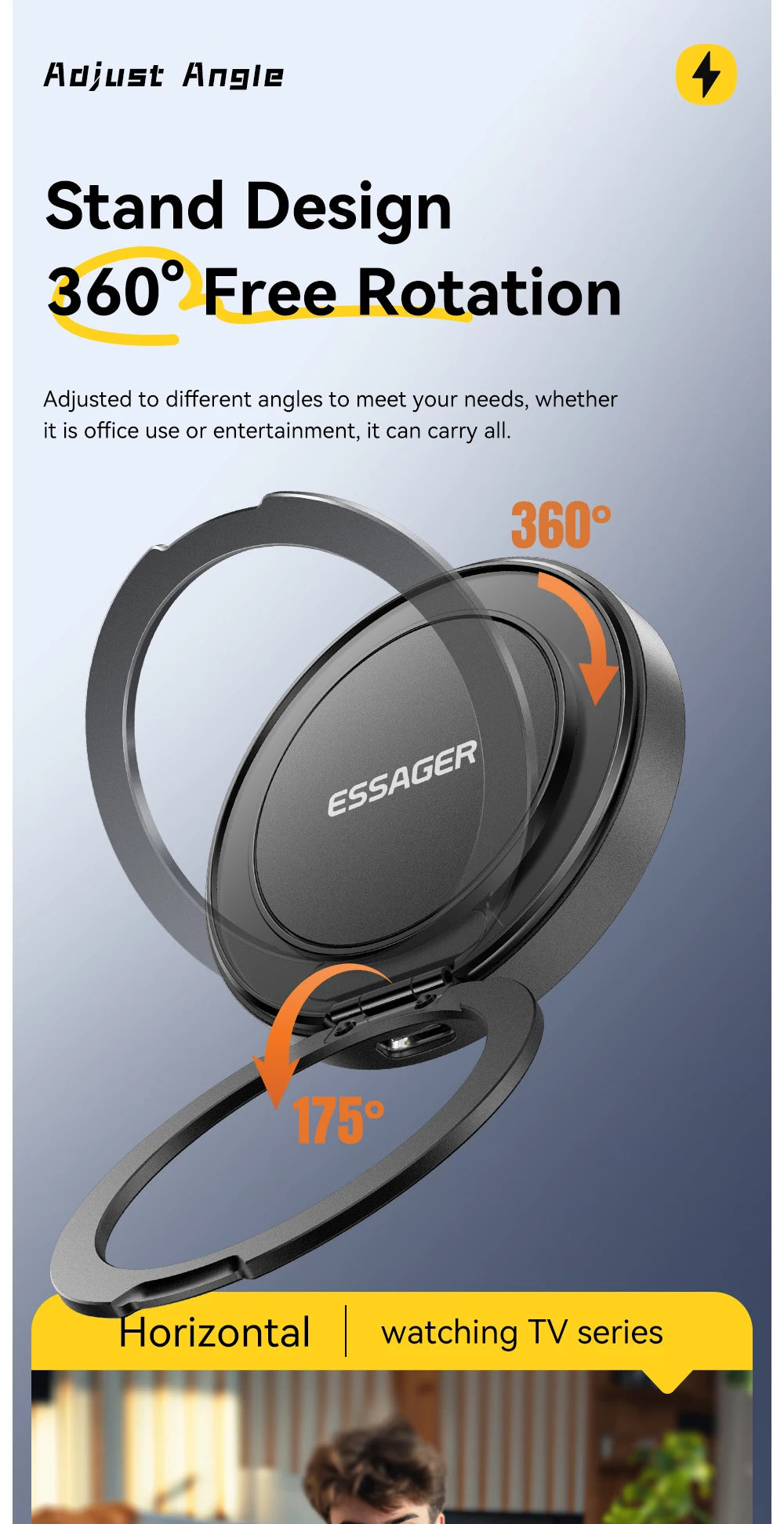 Essager Magnetic Wireless Charger with Holder – 15W Fast Charging for iPhone 17/16/15/14 Pro Max