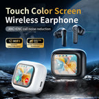 Wireless ANC Bluetooth 5.4 Hi-Fi Stereo Headphones with LED Touch Screen – Waterproof Noise Cancelling Earphones