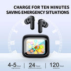 Wireless ANC Bluetooth 5.4 Hi-Fi Stereo Headphones with LED Touch Screen – Waterproof Noise Cancelling Earphones