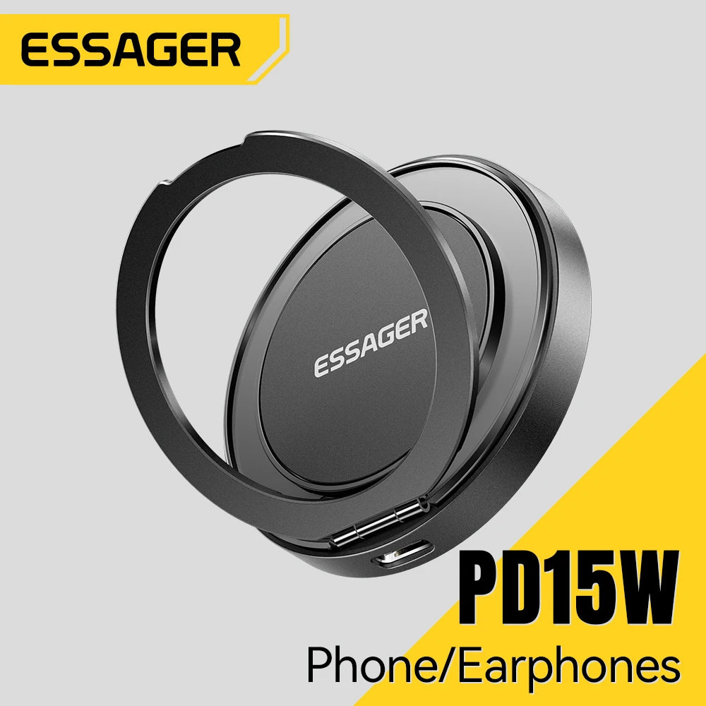 Essager Magnetic Wireless Charger with Holder – 15W Fast Charging for iPhone 17/16/15/14 Pro Max