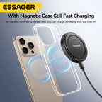 Essager Magnetic Wireless Charger with Holder – 15W Fast Charging for iPhone 17/16/15/14 Pro Max